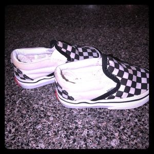 Baby vans size 4 slip on checkered shoes